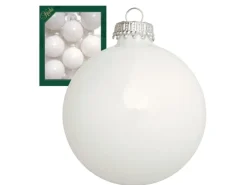 Krebs Glas Lauscha Weihnachtskugeln Weiß Matt Uni 8er-Set 7cm