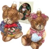 Krebs Glas Lauscha Weihnachtsornamente Bären-Paar 2-tlg. 6cm