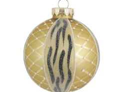 Krebs Glas Lauscha Weihnachtsbaumkugel Zebramuster 1-tlg. 8cm