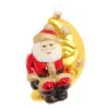 Krebs Glas Lauscha Weihnachtsornament Santa mit Mond 1-tlg. 12cm