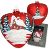 Krebs Glas Lauscha Weihnachtsornament Rot Herz mit Haus 1-tlg. 8cm