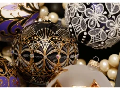 Krebs Glas Lauscha Weihnachtskugeln Schwarz Jugendstil 1-tlg. 8cm