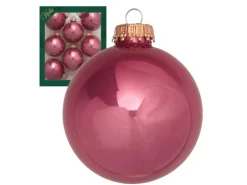 Krebs Glas Lauscha Weihnachtskugeln Pink Glanz Uni 8er-Set 7cm