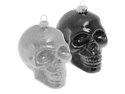 Krebs Glas Lauscha Weihnachtsornamente Totenkopfform 2-tlg. 10cm