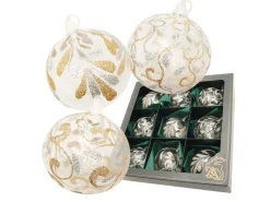 Krebs Glas Lauscha Weihnachtskugeln Kristallkugeln 9-tlg. 8cm