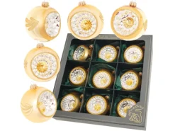 Krebs Glas Lauscha Weihnachtskugeln Reflexsortiment 9-tlg. 9cm