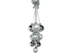 Krebs Glas Lauscha Weihnachtsornamente Kugelgehänge Silber 10-tlg. 27cm