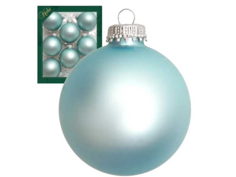 Krebs Glas Lauscha Weihnachtskugeln Uni-Design Celestine Grau 7cm