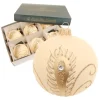 Krebs Glas Lauscha Weihnachtsbaumkugel Pfauendekor 6er-Set 8cm