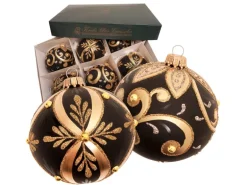 Krebs Glas Lauscha Weihnachtskugeln Black Christmas Schwarz 8cm