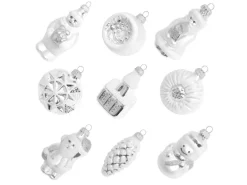 Krebs Glas Lauscha Weihnachtsornamente Figuren Silber 9-tlg. 7cm