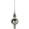 Krebs Glas Lauscha Weihnachtsbaumspitze Silber Uni 1-tlg. 26cm