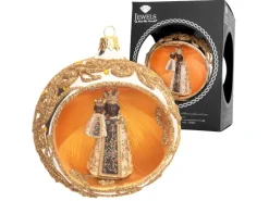 Krebs Glas Lauscha Weihnachtskugel mit König 1-tlg. 10cm