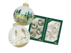 Krebs Glas Lauscha Weihnachtsbaumkugelset Winterwald 8-tlg. 7cm