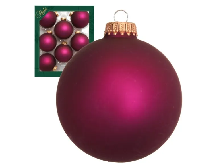 Krebs Glas Lauscha Weihnachtskugeln Uni-Design Marilou Rot 7cm