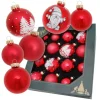 Krebs Glas Lauscha Weihnachtskugeln Rot Gnomset 16-tlg. 5-7cm