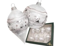 Krebs Glas Lauscha Weihnachtskugeln und Tropfen 8-tlg. 7cm