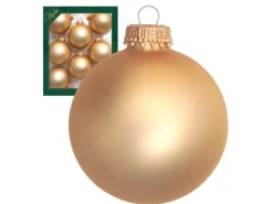 Krebs Glas Lauscha Weihnachtsornamente Gold Matt Uni 8er Set 7cm