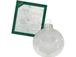Krebs Glas Lauscha Weihnachtskugeln Uni-Design Clarissa Transparent 8cm
