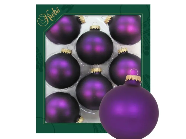 Krebs Glas Lauscha Weihnachtskugeln Uni-Design Marielle Violett 7cm