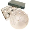 Krebs Glas Lauscha Weihnachtsbaumkugel Creme 6er-Set 8cm