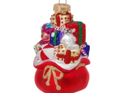 Krebs Glas Lauscha Weihnachtsmannsack mit Geschenken 1-tlg. 10cm