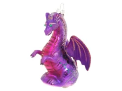 Krebs Glas Lauscha Weihnachtsornament Drache Lila 1-tlg. 8cm