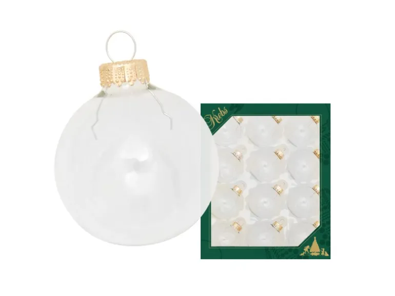 Krebs Glas Lauscha Weihnachtskugeln Uni-Design Livia Transparent 5cm