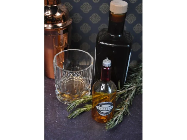 Krebs Glas Lauscha Weihnachtsornament Bourbonflasche 1-tlg. 10cm