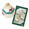 Krebs Glas Lauscha Weihnachtsbaumkugel Rentier 4er-Set 7cm