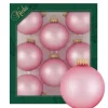 Krebs Glas Lauscha Weihnachtskugeln Uni-Design Rosa 7cm