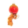 Krebs Glas Lauscha Weihnachtsornament Katze mit Baumkugel 1-tlg. 12cm