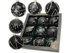 Krebs Glas Lauscha Weihnachtsbaumkugelset 9-tlg. 8cm