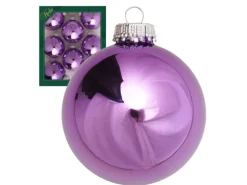 Krebs Glas Lauscha Weihnachtskugeln Voilett Glanz Uni 8er-Set 7cm