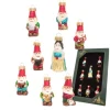 Krebs Glas Lauscha Weihnachtsornamente Miniaturen Schneewitchen 8-tlg. 3cm