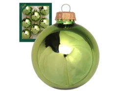 Krebs Glas Lauscha Weihnachtskugeln Dschungelgrün Glanz Uni 8er-Set 7cm