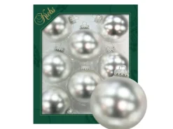 Krebs Glas Lauscha Weihnachtskugeln Uni-Design Cornelia Silberfarbig 7cm