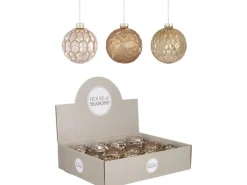 Kugel Glas Gold, Kupfer, Silber Ø 8 cm