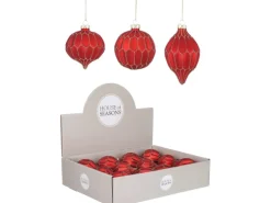 Kugel Glas Rot Sortiment 9 x Ø 8 cm