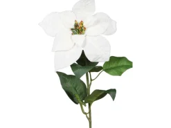 Kunstzweig Poinsettia aus Kunststoff 55 cm Creme