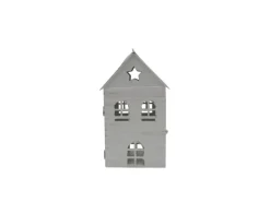 Laterne Haus Graubraun Metall 12 x 10 x 20 cm