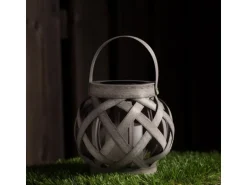 Laterne mit Solarkerze Durban 2 lm 2000 K IP44 Sensor Grau