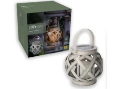 Laterne mit Solarkerze Durban 2 lm 2000 K IP44 Sensor Grau