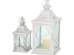 Laternen Odile Weiß Metall 2er Set