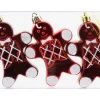 Lebkuchenfiguren 3er-Pack aus Kunststoff 10 cm Rot/Weiß
