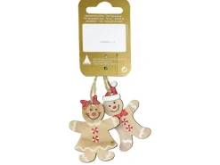 Lebkuchenfiguren zum Hängen 2er-Pack aus Holz, 5,5 cm