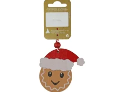 Lebkuchenmannkopf zum Hängen aus Holz 7 cm