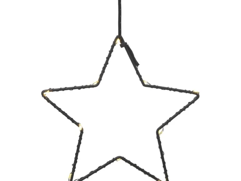 LED Außen-Lichtervorhang Sterne Schwarz
