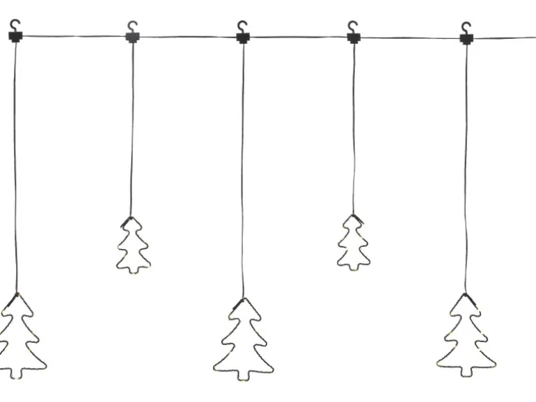 LED Außen-Lichtervorhang Tannen Schwarz
