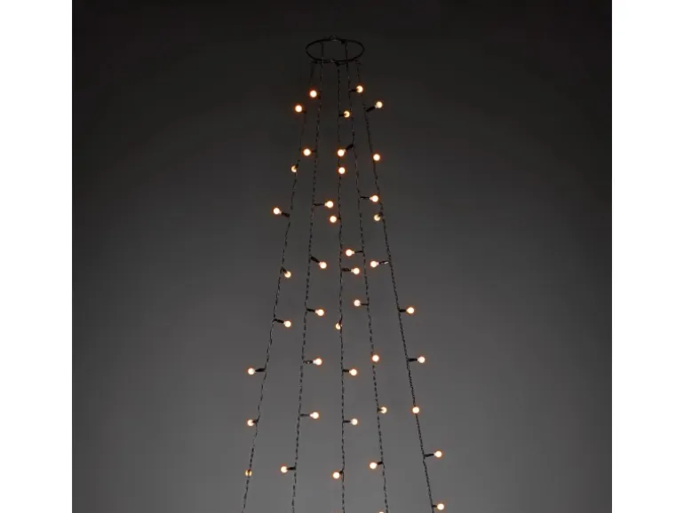 LED Baummantel mit Ring mit Globes 150 bernsteinfarbene LEDs innen